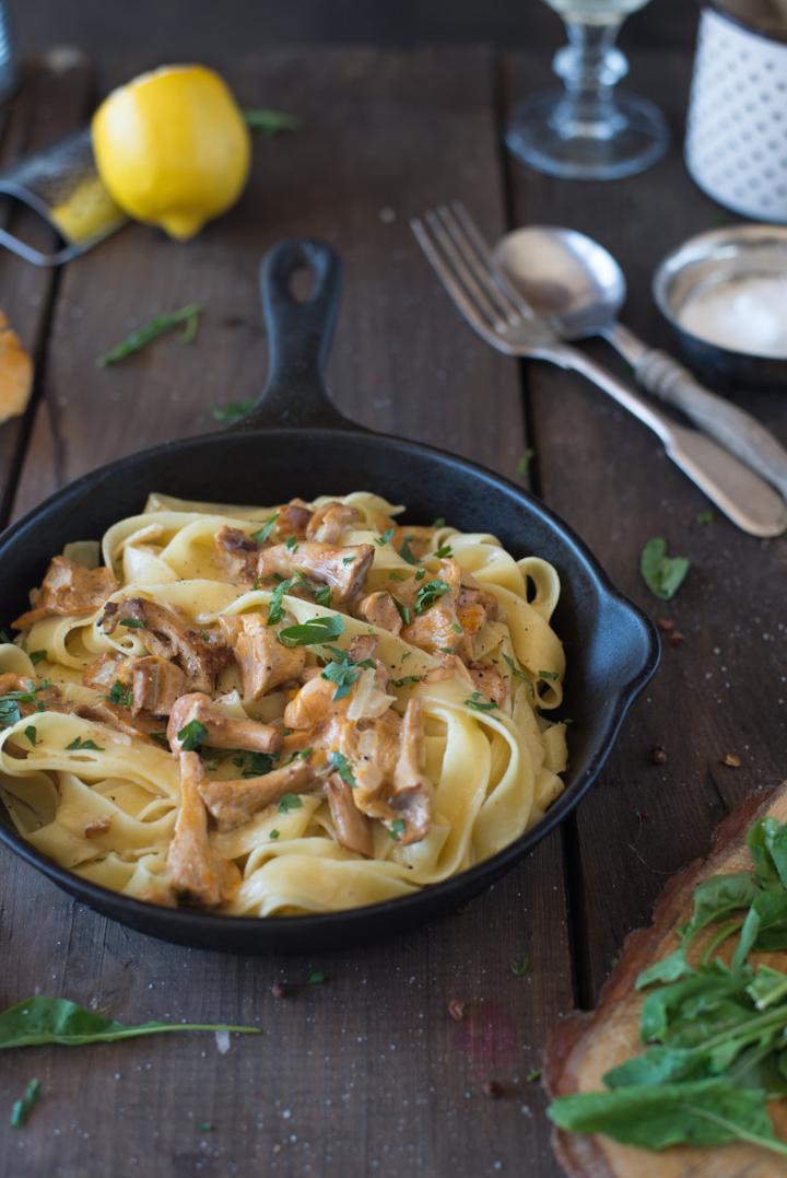 Przepis na papardelle z kurkami