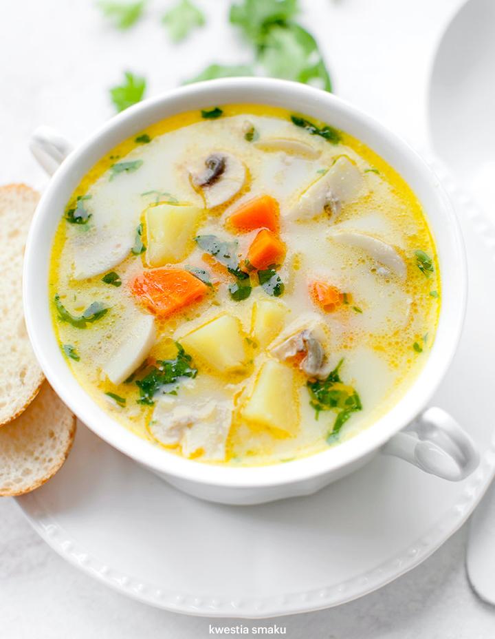 Zupa pieczarkowa fit i zdrowa